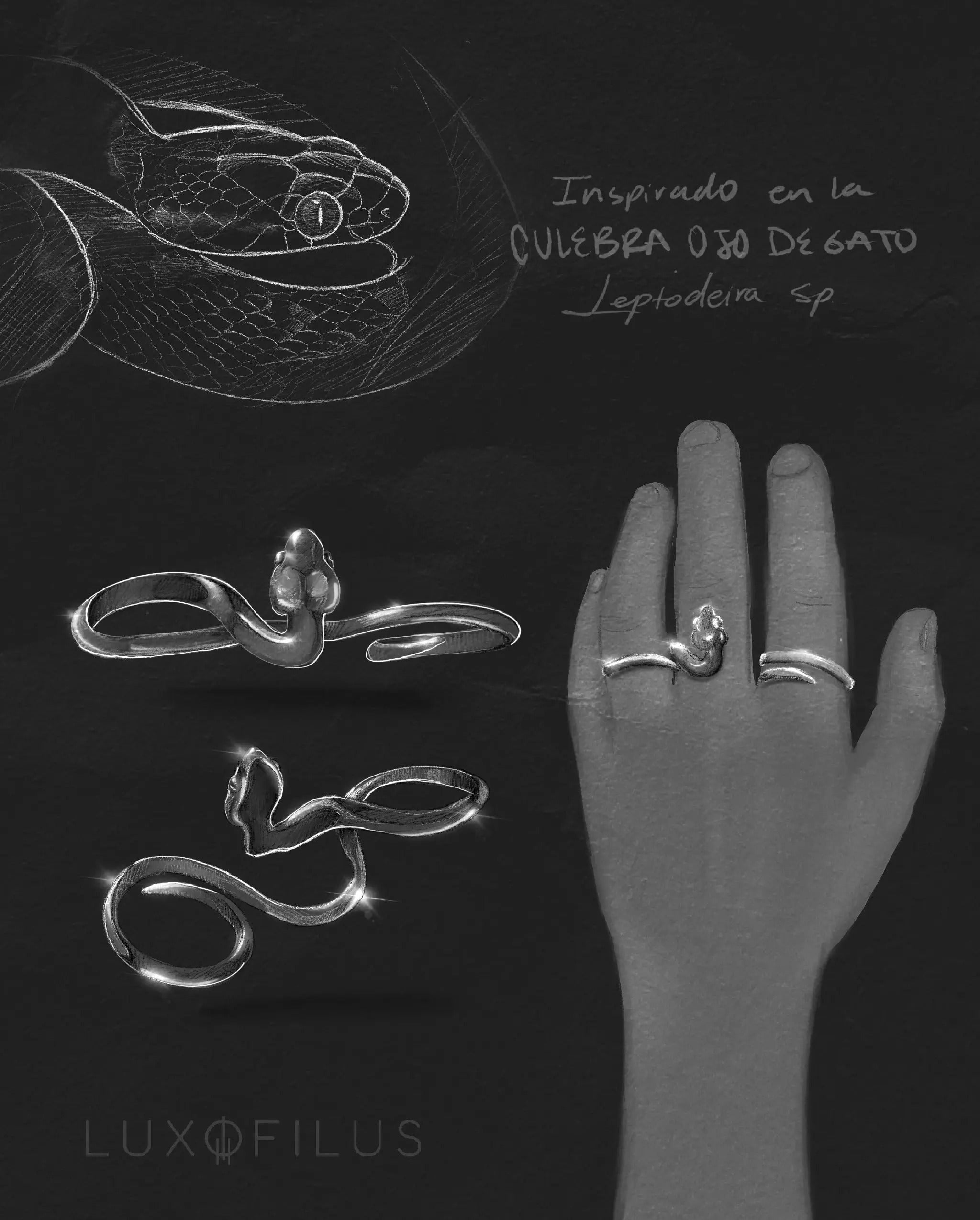 Anillo Culebra Ojo de Gato