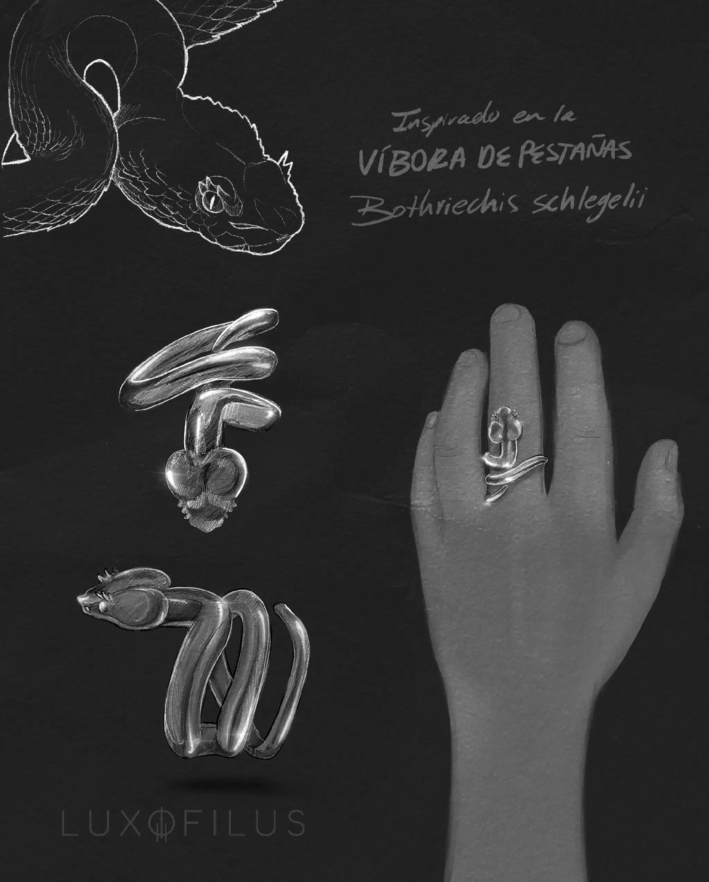 Anillo Víbora de Pestañas